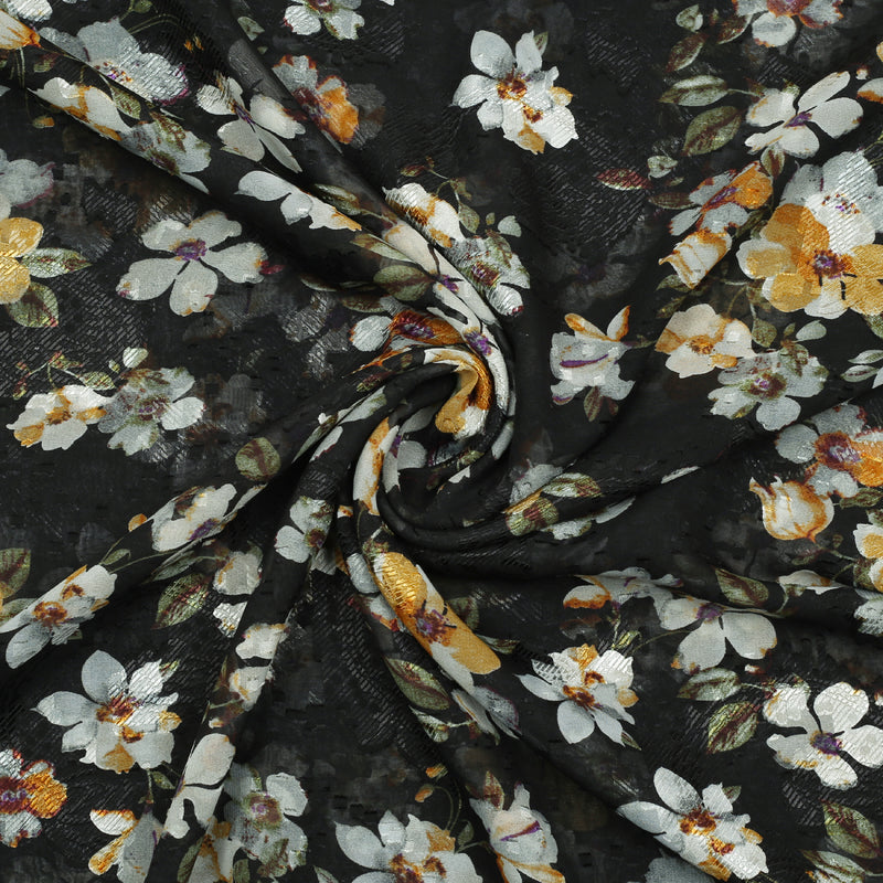 Floral Symphony Chiffon Brosha